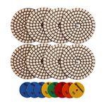 HIGHDRIL Dry Diamond Polishing Pad - 8PCS (#50x3/100x2/200/400/800) 100MM Sanding Pads for Granite Stone Marble Floor Grinder Polish Pad Kit for Drill, Grinder, Polisher