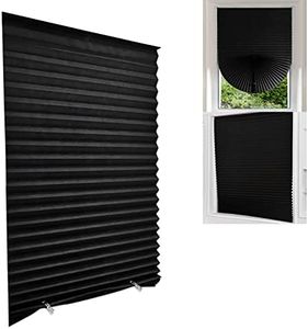 Blackout Blinds for Windows Cordless Blinds Temporary Shades Blinds No Drill Mini Blinds Black Out Blinds for Window of Bedroom,Bathroom,Kitchen Office (Black-high Shading, 35.4 * 71"(90 * 180cm)