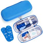 SUNMON Insulin Cooler Travel Case - Portable Diabetes Medication Travel Case with 2 TSA Approved Ice Pack, Insulin Pen Cooler Travel Case for Diabetic Supplies(Blue)