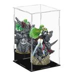 Dezzer Acrylic Display Case Box with Black Base, Assemble Countertop Clear Acrylic Dustproof Protection Showcase for Action Figures Toys, Collectibles, Home Storage (15x15x25 cm)