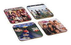 The Bay City Rollers Album Cover 4 Piece Wooden Coaster Set