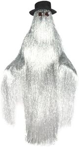 BC GOODS BY Adult Unisex Cousin Dapper Creature Tinsel Wig & Costume, Perfect for Halloween & Cosplay, Flame-Retardant Synthetic Material - Silver Tinsel