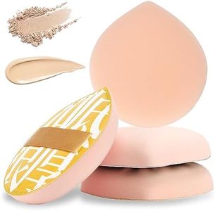 Large Powder Puffs for Face Powder,2 Pcs 3 Inches Teardrop Makeup Sponge Soft Foundation Sponge Makeup Puff Make Up Sponges for Face Foundation,Concealer,Liquid, Cream, and Powder