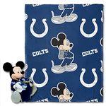 Northwest Official NFL Indianapolis Colts & Mickey Mouse Character Hugger Pillow & Silk Touch Throw Set, 40" x 50"