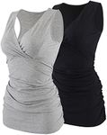 Topwhere Cotton Wirefree Sleep Bra for Maternity And Nursing Grey+ Black L/36B,36C, 36D