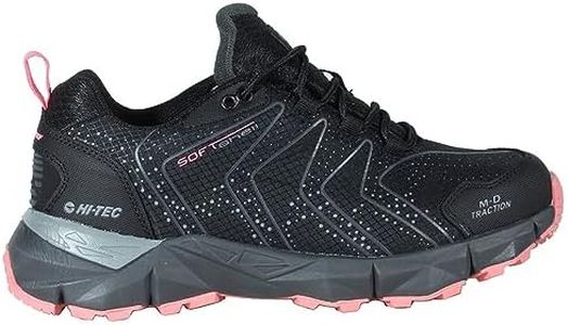 Hi-Tec Zapatillas de trekking mujer RONCAL low, Calzado senderismo mujer, Zapatillas de uso diario mujer impermeables (KINYETI WP WO'S Black/Georgia Peach, 41)