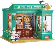 ROBOTIME DIY Miniature Dollhouse Kit for Girls Mini with Accessories Model House LED to Build Decent Birthday Gift