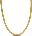 Women's Herringbone Chain Necklace - Italian 925 sterling silver bracelets for Women - cadenas de plata para mujer 925 italianas - 3.3mm - Unisex Design - 925 Sterling Silver, Yellow Gold Plated - Classic Link necklace (Herringbone style - Yellow Gold Plated - 18")