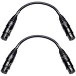 CESS-136 XLR Female to Female 3 Pin Microphone Line/Gender Changer Adapter Cable, 2 Pack