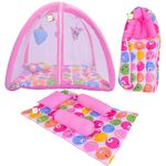 RBC RIYA R Baby Bed New Born Baby Bedding Set | Baby Sleeping Bag | Play Gym | Carry Bag | Baby Bed | Mattress | Nest Bed | Mosquito Net | Sleeping Essentials | Cotton (0-6 Months) (3PCS Set)