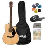Fender CC-60SCE Concert Electro Acoustic Guitar with Gig-Bag, Polishing Cloth, Strap, Picks & E-Book - Natural