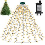 NiUB5 Christmas Tree Lights - Christmas Lights, Fairy Lights with 9.9 FT * 16 String Lights 480 LEDs for Christmas Decorations Warm White