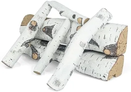 Ceramic Gas Logs, 6PCS Gas Fireplace Logs, Large Fireplaces Wood Logs for Indoor, Outdoor Fireplaces & Fire Pits Decorative