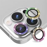 ELEF iPhone 11 pro Camera Lens Protector Sparkel Diamond Ring Metal Alloy Full Fit Lens,Case Friendly,Hd Glass For iPhone 11 pro,iPhone 11 Pro Max,iPhone 12 Pro -Multicolor