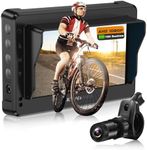 Bicycle Rear View Camera with 8000mAh Rechargeable Battery, 4.3''Waterproof HD 1080P Monitor with Sunshade, 3Mins Installation Bike Camera for Mountain, Ebike, Road Bike