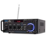 Pyle Bluetooth Amplifier - Dual Channel Stereo Receiver, Powerful and Compact, 200W, LED Display, RCA/USB/SD/AUX/MIC in, FM Radio, Perfect for Home Speakers and Studio Audio
