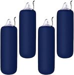 Woanger 4 Packs Boat Fender Cover 8" x 20" Fleece Marine Bumper Covers for Center Rope Tube Style Fenders (Boat Fender Not Included) (Navy Blue)