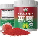 Organic Beet Root Powder - Ultra High Purity Super Food Beets Juice Powder. 100% Pure Nitric Oxide Boosting Beetroot Supplement. Keto, Paleo, Vegan Reds Superfood Rich in Polyphenols