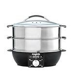 Magimix Multifunctional Food Steamer | 2 Tiers & Removeable Base | 12.2L Capacity | Stainless Steel, 11581