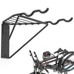 TORACK Bike Storage Rack, 2 Bicycle Hanger, Mountain Bike Wall Mount, Foldable Horizontal Bike Holder, Bike Hook for Garage, Indoor Space Saving, Portable Bicycle Stand, Reinforced: super sturdy