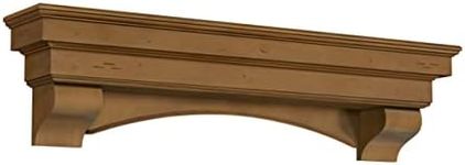 Pearl Mantels ARYB6049710 Artistically Pleasing and Versatile Pine Wood Mantel Shelf, 60", Antique Distressed