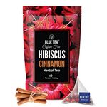 BLUE TEA - Hibiscus Cinnamon Tea - 60 Tea Bags - Plant Based || SKIN GLOW ENHANCING TEA || Farm Packed Hibiscus Tea | Caffeine - Free | Flower Based - Vegan - Gluten Free - Non-GMO | Ziplock Pouch