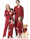 BZSFW Matching Family Christmas Pajamas Set, Classic Buffalo Plaid Holiday PJs Button Sleepwear for Adults Kids(Red/Infant, 18-24 Monthes)