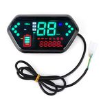 Akozon Motorcycle Gauge, 60V Universal Motorcycle Speedometer Digital LCD Display Odometer for Electric Motorcycle Tachometer