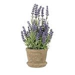 Artificial Lavender Plant in Pot Potted, Veemoon Artificial Lavender Fake Faux Plants Lifelike Flower Greenery for Wedding Outdoor Indoor Home Office Decor