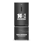 Haier 325 L, 3 Star, Convertible 14-in-1, Triple Inverter & Fan Motor Technology, with Display Frost Free, Bottom Mounted Double Door Refrigerator (HEB-333GB-P, GE Black)