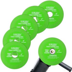 ZORUNNA 5 Pack Glass Cutting Disc for Angle Grinder, 4" X 7/8” Glass Ceramic Diamond Cutting Disc, Glass Saw Ultra-Thin Saw Blade for Cutting and Grinding Glass, Jade, Crystal, Tile, Ceramic.