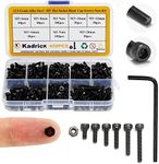 Kadrick Small Metric Screws Suitable for 3D Printer DIY, 400 Pcs M3 Screw and Nut Assortment Hex Socket Head Cap, 12.9 Grade Alloy Steel,Black Zinc Plated