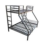 s k grill art Wrought Iron Twin Bunk Bed Without Mattress ((3 x 6) + (5 x 6) feet, Black Powder Coated)