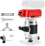 Cordless Palm Router for Milwaukee M18 Battery, Brushless Hand Held Edge Router Trimmer for Wood Working Slotting, Trimming, Carving 1/4" Collet (NO Battery)