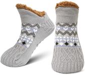 CaiDieNu Fuzzy Slipper Socks for Men Women with Grippers, House Slippers Winter Cozy Warm Thick Non-Slip Fuzzy Thermal Socks