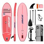 AKSPORT 10'×32"×6" Inflatable Stand Up Paddle Board with Premium SUP Paddle Board Accessories & Backpack, Non-Slip Deck, Leash,Fin,Adjustable Paddle and Hand Pump for Youth & Adult