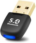 Bluetooth 5.4 Adapter PC, Bluetooth 5.4 USB Adapter for PC Windows 11/10/8.1/7, Mini-Sized Bluetooth Dongle Receiver, Plug and Play, for Laptop, Headphones, Keyboard, Mouse and More