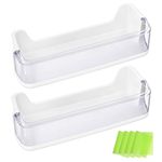 [2 PACK] UPGRADED DA97-08347A Refrigerator Door Shelf Bin Replacement for Samsung RS265TDRS RS25H5111BC RS25H5111SR Door Shelf,DA63-05217A for Samsung Fridge Lower Bottom Door Bin Guard Parts