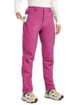 Willit Women's Ski Snow Pants Fleece Lined Hiking Pants Water Resistant Warm Winter Pants Cold Weather Insulated Pink M