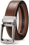 BOSTANTEN Mens Belt Leather Ratchet 1 3/8'' Belt For Men Gift Dress and Casual with Adjustable Buckle, Trim to Fit