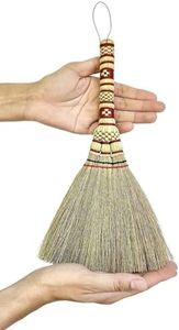 Small Whisk Broom Handheld Brush Whisks of 11 Inch Away Dust, Dirt & Debris Brush Head,Authentic Hand Made All Hand Broom.Perfect for Indoor Outdoor and Car/Broom has Soft bristles(1 Piece)