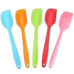 5pcs Silicone Spatula Heat Resistant Non Stick Rubber Spatula Cake Cream Butter Spatula for Kitchen Baking and Dessert Making