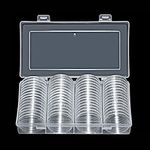 YIXIANGJIN 60 Pcs 40mm Silver Eagles Coin Capsules Coin Case Coin Holder, Plastic Coin Holders for Silver Eagles Coin Capsules Coin Case for Coin Collection Supplies