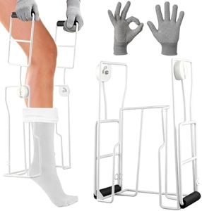 VEEVIIY Compression Sock Aid Device with Non Slip Gloves - Metal Stocking Donner Helper for Compression Socks & Hosiery - Easy Dressing Aid for Seniors, Arthritis & Limited Mobility