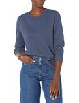 Amazon Essentials Women's French Terry Fleece Crewneck Sweatshirt (Available in Plus Size), Navy Heather, M