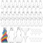 Mumufy 60 Pcs Plastic Sand Art Bottles for Kids 2.5 oz Sand Art Containers for Sand Art Wedding Invitations Crafts Supplies Girls Decorations, 3 Styles (Silver Aluminum Cap)