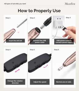 Melodysusie Sheen Electric Nail Drill – 20,000RPM File, Gold