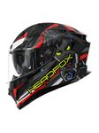 HEADFOX N2F Shady Full Face Bluetooth Helmet for Bike | Waterproof Smart Helmet for Man & Women | ISI Certified | Built-in Bluetooth | Glossy Red Large (60 CM)