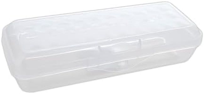 BAZIC Products Plastic Pencil Case 8" Storage Box, Clear Color, Hard Pencil Case, Translucent Organizer for Classroom School Supplies, 24-Pack