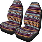 Amzbeauty Cozy Boho Front Seat Covers 2 pc, Vehicle Seat Protector Car Mat Covers, Fit Most Truck Cars, Sedan, SUV, Van